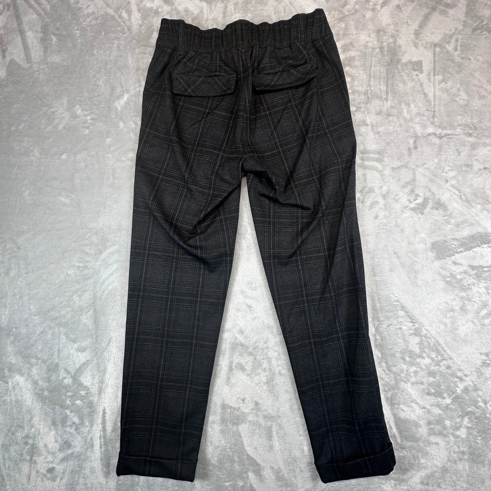 Democracy Womens S High Rise Black Plaid Ankle Pants Drawstring Cuff - Picture 7 of 8